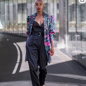 Black floral print dress by @signedblake - NWT